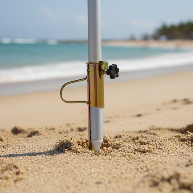 Estaca de hierro posa sombrilla