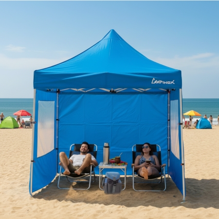 Gazebo Plegable Reforzado Premium Campinox Azul 3x3 metros
