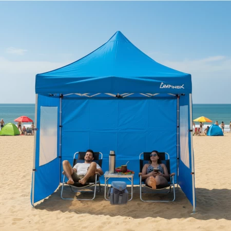 Gazebo Plegable Reforzado Premium Campinox Azul 3x3 metros