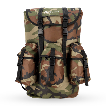 Mochila Comando 55 Litros - Camuflado Ejército - Reforzada y Ergonómica