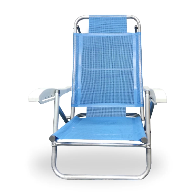 Reposera de Aluminio Campinox Confort Beach - 5 Posiciones - Soporta 110 kg - Imagen 2