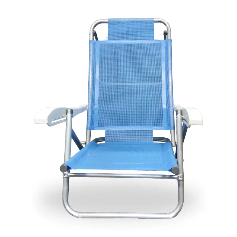 Reposera de Aluminio Campinox Confort Beach - 5 Posiciones - Soporta 110 kg - Imagen 2
