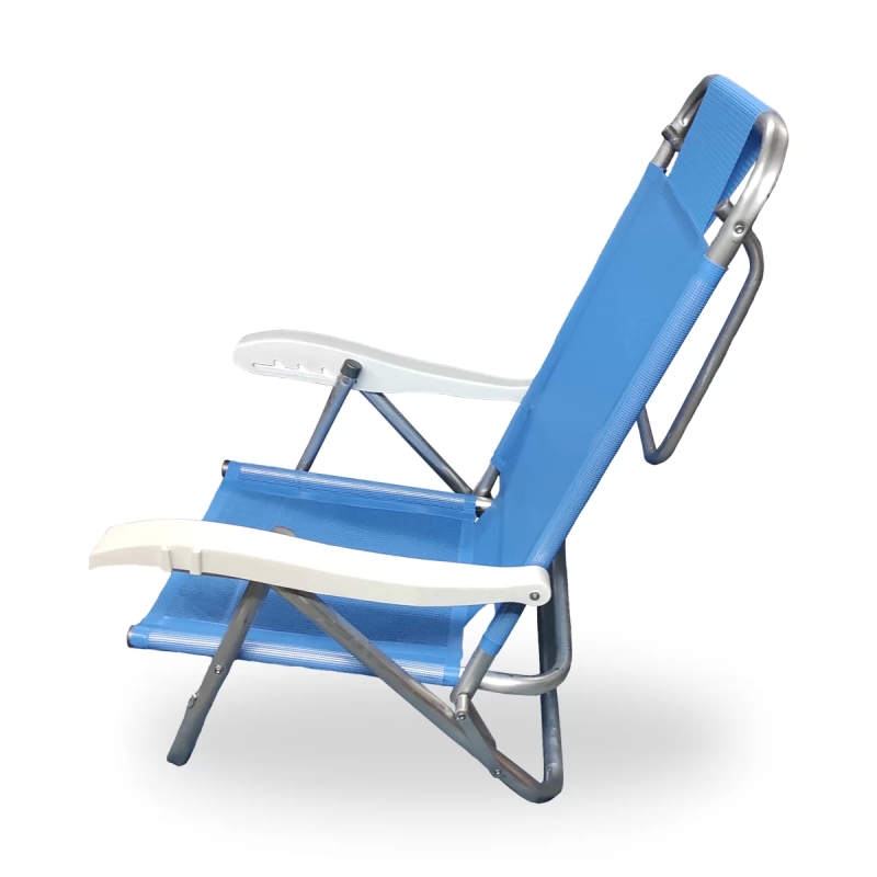 Reposera de Aluminio Campinox Confort Beach - 5 Posiciones - Soporta 110 kg - Imagen 3