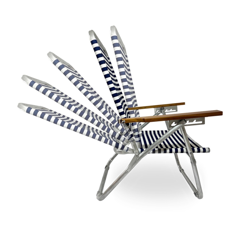 Sillon de Aluminio Fragata Campinox - 5 Posiciones - Brazos de Madera - Imagen 3
