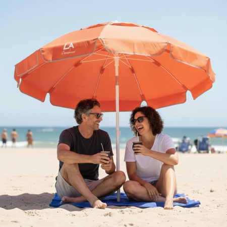 Sombrilla de lona reclinable 2 metros 8 varillas