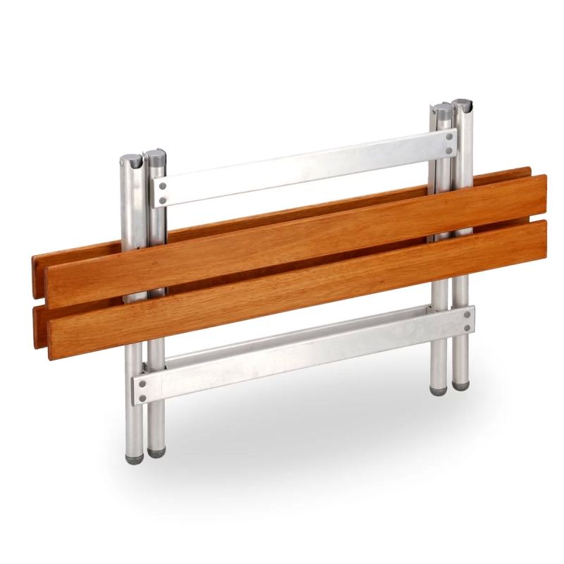 Banco Plegable Madera y Aluminio Doble - Imagen 4