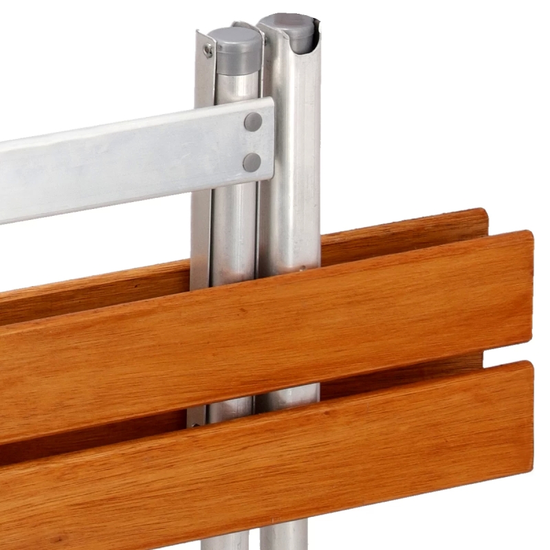 Banco Plegable Madera y Aluminio Doble - Imagen 6