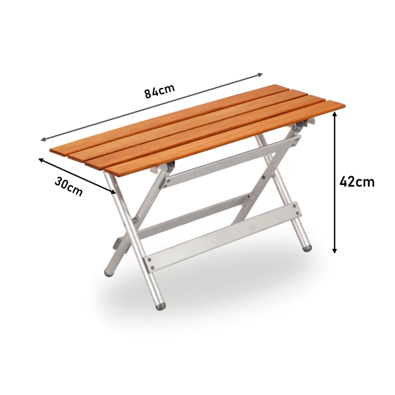 Banco Plegable Madera y Aluminio Doble - Imagen 3