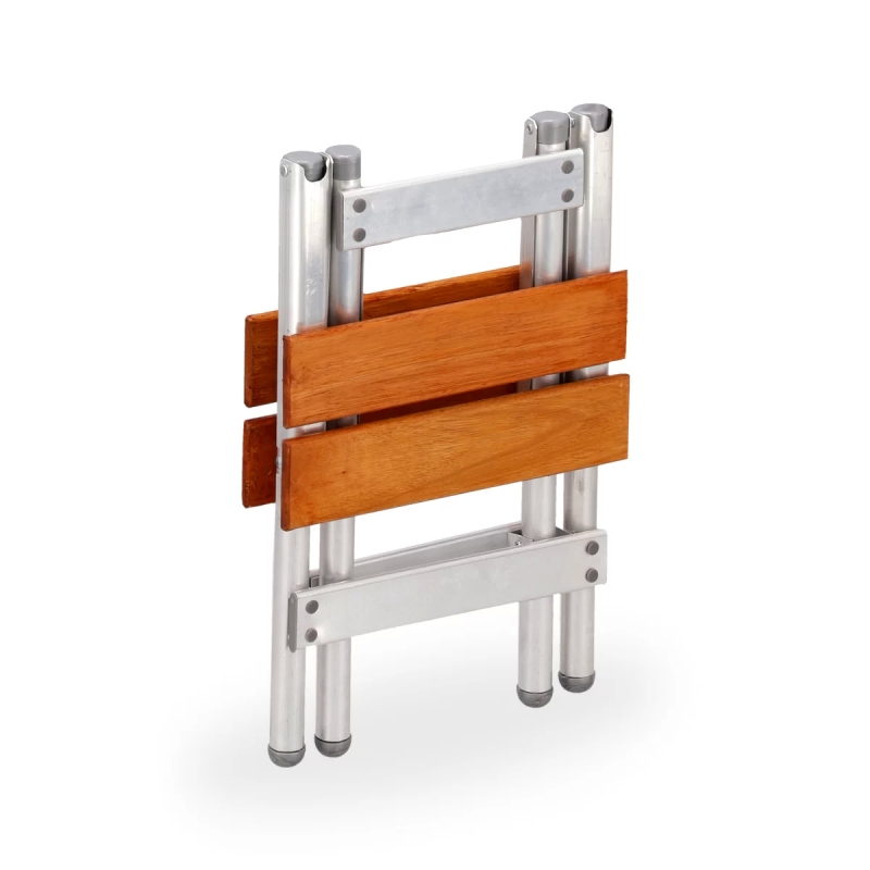 Banco Plegable Madera y Aluminio Simple - Imagen 6