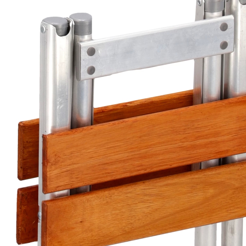 Banco Plegable Madera y Aluminio Simple - Imagen 5