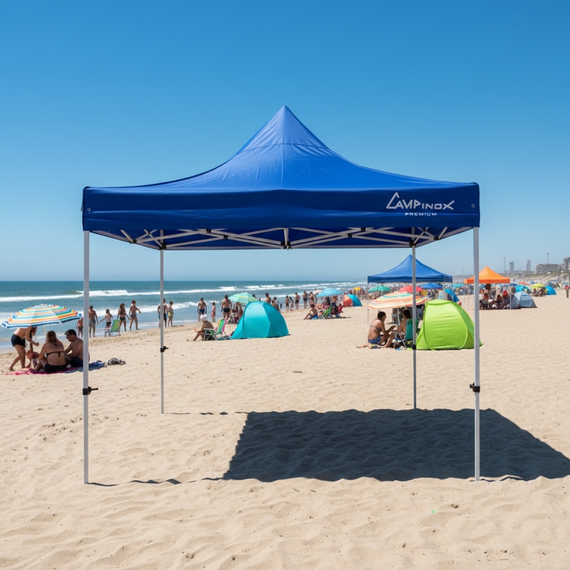 Gazebo Premium 3x3 metros hierro plegable azul Campinox