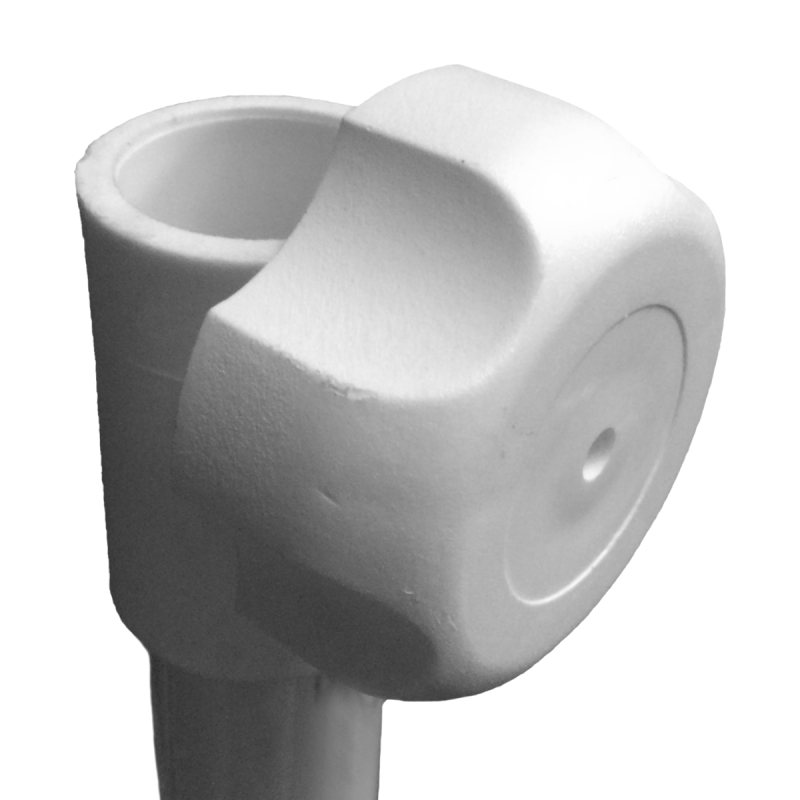 Cuerpo con mariposa plástica para caño de 32mm de sombrilla Campinox